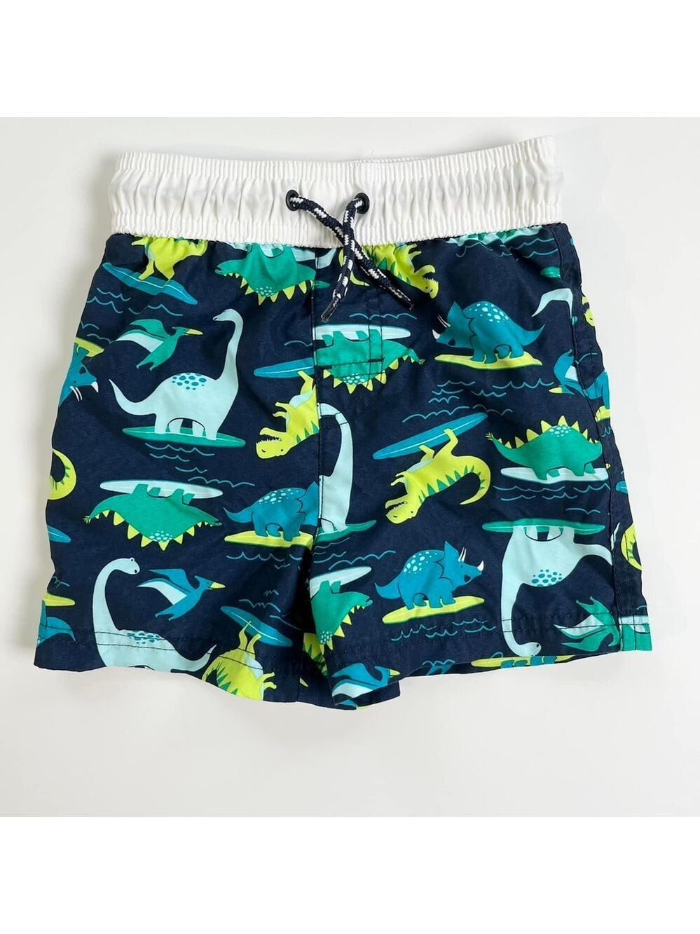 🩵 4/$20 George Kids Dinosaur Swim Trunks - Navy and Lime